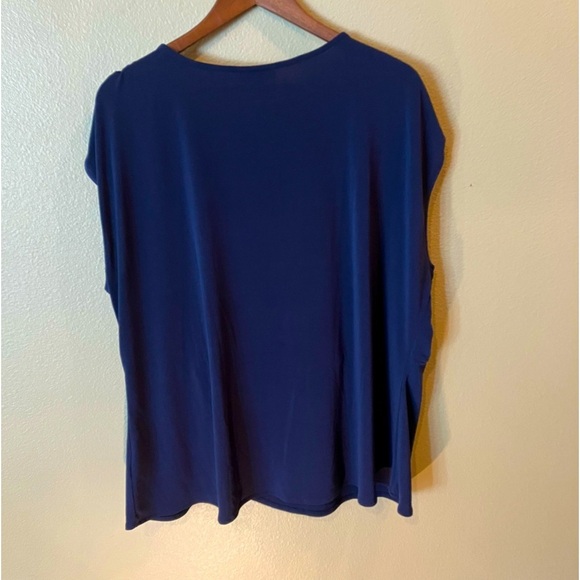 NWT Alfani Plus Size Twisted Top, Modern Navy, 3X, Pullover Summer Blouse - Picture 3 of 8